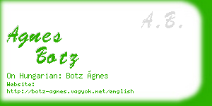 agnes botz business card